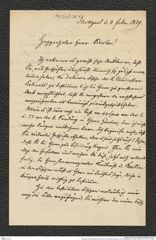 Nachlass Franz Steindachner, Brief von Ferdinand Krauss an Franz Steindachner (02.02.1879), Inv.Nr. 278.07, Seite 1